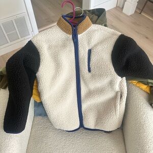 Old Navy Sherpa Jacket with Blue Trim